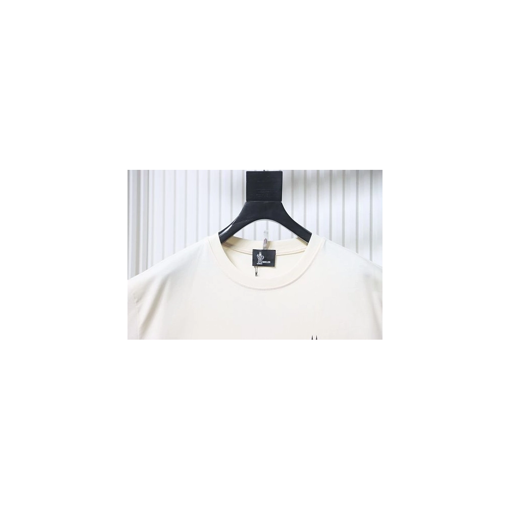 Moncler Front Letter Graphic T-shirt Apricot,Moncler T-Shirts,T-Shirts,CLOTHES