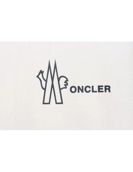 Moncler Front Letter Graphic T-shirt Apricot,Moncler T-Shirts,T-Shirts,CLOTHES