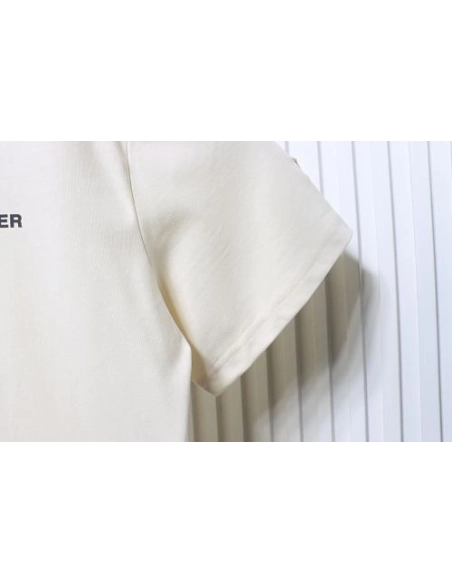 Moncler Front Letter Graphic T-shirt Apricot,Moncler T-Shirts,T-Shirts,CLOTHES