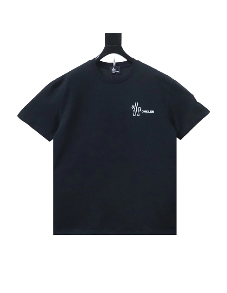 Moncler Front Letter Graphic T-shirt Black,Moncler T-Shirts,T-Shirts,CLOTHES