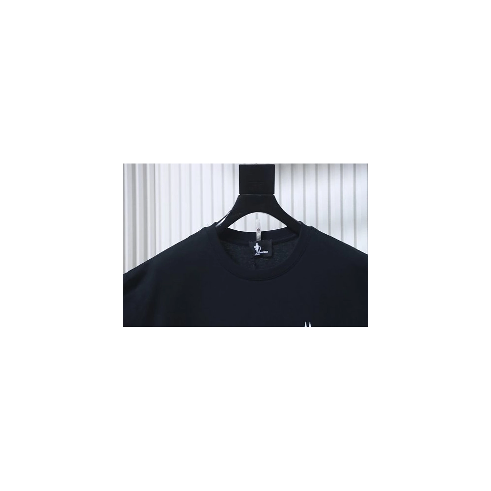 Moncler Front Letter Graphic T-shirt Black,Moncler T-Shirts,T-Shirts,CLOTHES