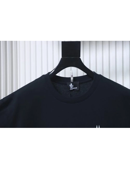 Moncler Front Letter Graphic T-shirt Black,Moncler T-Shirts,T-Shirts,CLOTHES