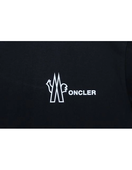 Moncler Front Letter Graphic T-shirt Black,Moncler T-Shirts,T-Shirts,CLOTHES