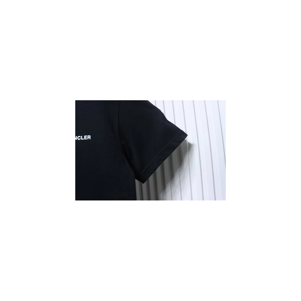 Moncler Front Letter Graphic T-shirt Black,Moncler T-Shirts,T-Shirts,CLOTHES