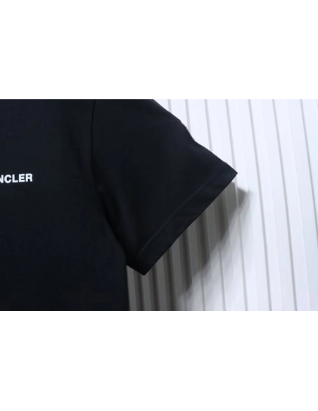 Moncler Front Letter Graphic T-shirt Black,Moncler T-Shirts,T-Shirts,CLOTHES