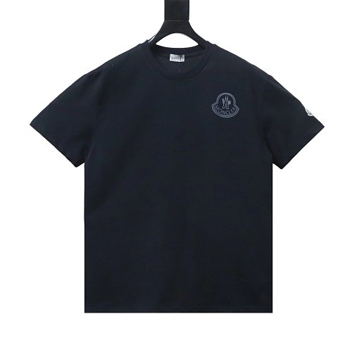 Moncler Gray Logo T-Shirt Black,Moncler T-Shirts,T-Shirts,CLOTHES