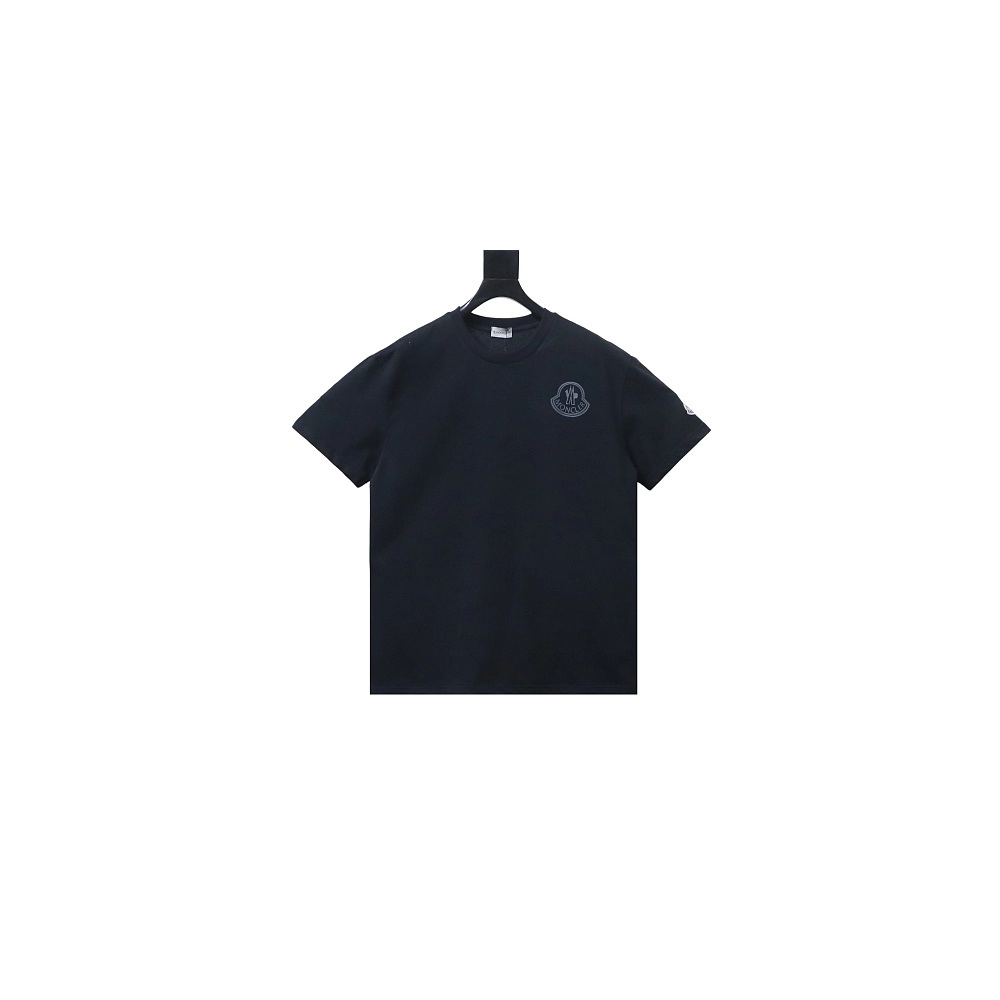 Moncler Gray Logo T-Shirt Black,Moncler T-Shirts,T-Shirts,CLOTHES