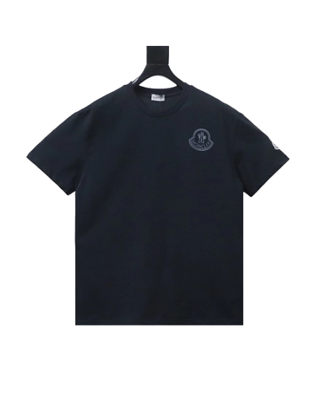 Moncler Gray Logo T-Shirt Black,Moncler T-Shirts,T-Shirts,CLOTHES