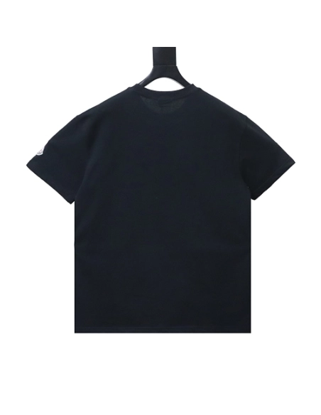 Moncler Gray Logo T-Shirt Black,Moncler T-Shirts,T-Shirts,CLOTHES