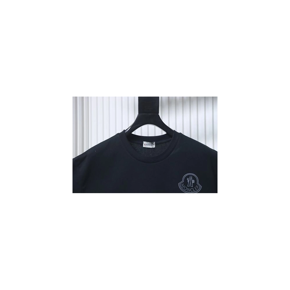 Moncler Gray Logo T-Shirt Black,Moncler T-Shirts,T-Shirts,CLOTHES