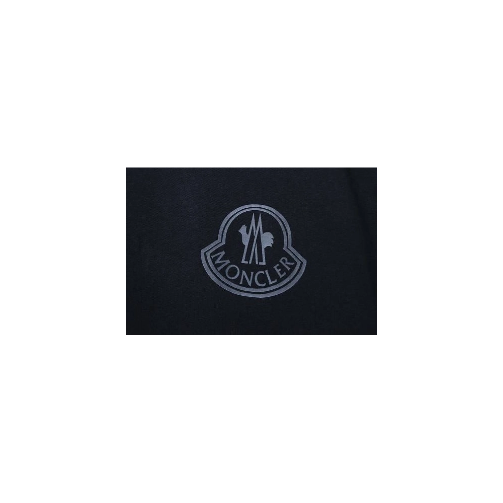 Moncler Gray Logo T-Shirt Black,Moncler T-Shirts,T-Shirts,CLOTHES