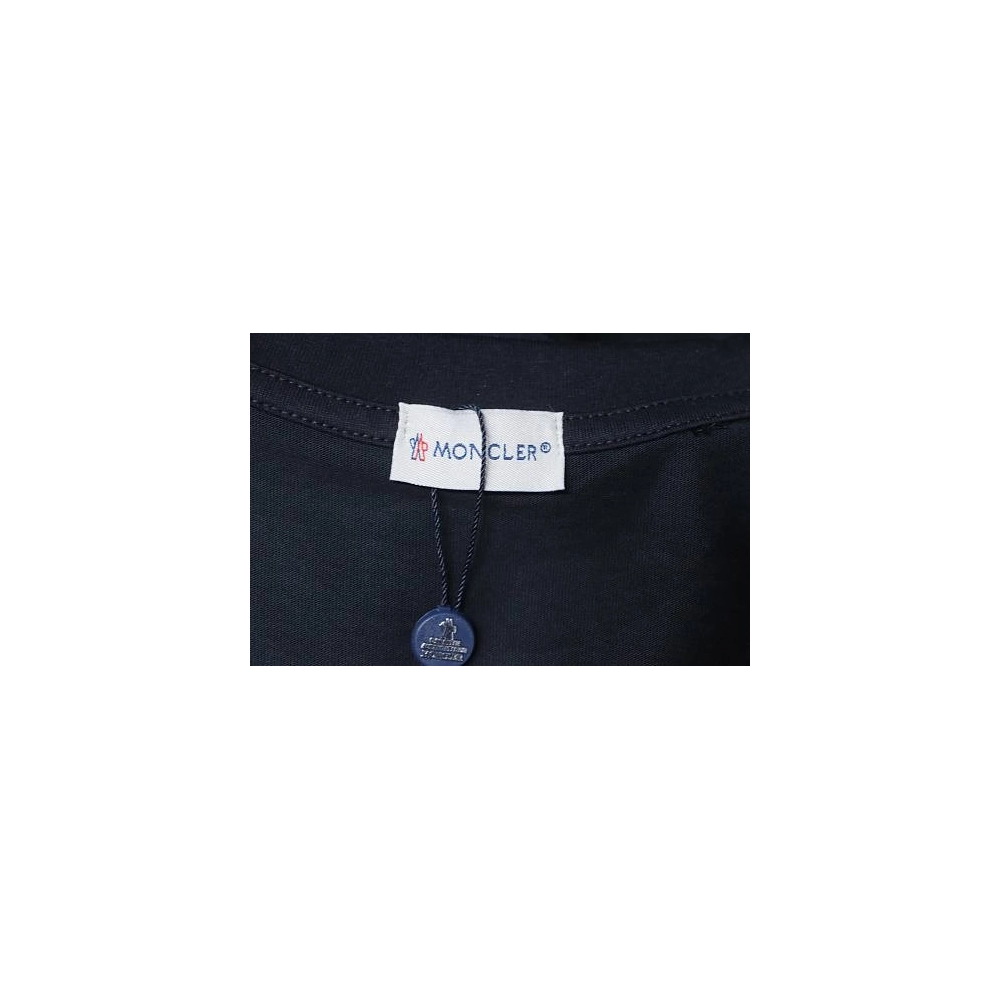 Moncler Gray Logo T-Shirt Black,Moncler T-Shirts,T-Shirts,CLOTHES