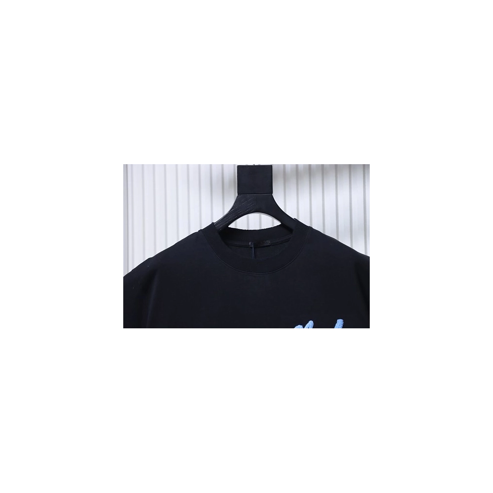 Moncler M-Embroidered Letter T-Shirt Black,Moncler T-Shirts,T-Shirts,CLOTHES