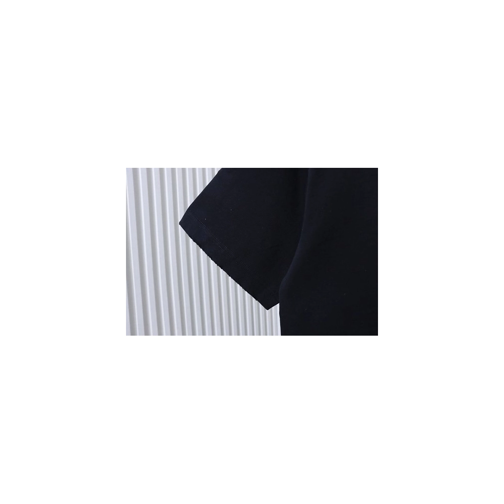 Moncler M-Embroidered Letter T-Shirt Black,Moncler T-Shirts,T-Shirts,CLOTHES