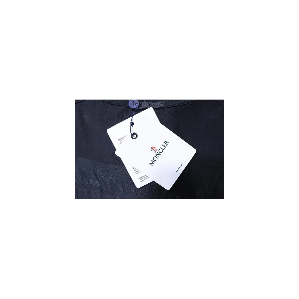 Moncler M-Embroidered Letter T-Shirt Black,Moncler T-Shirts,T-Shirts,CLOTHES