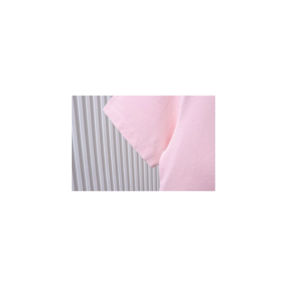 Moncler M-Embroidered Letter T-Shirt Pink,Moncler T-Shirts,T-Shirts,CLOTHES