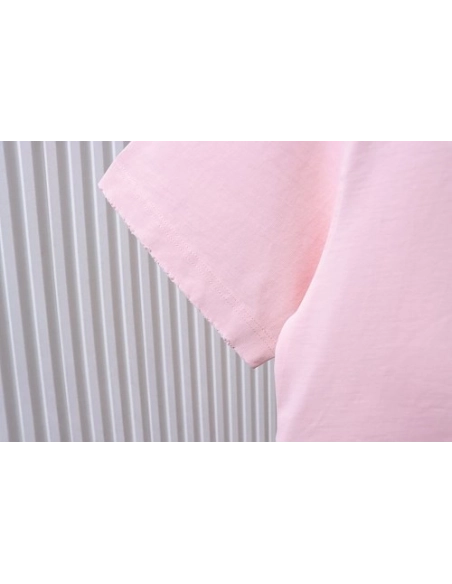 Moncler M-Embroidered Letter T-Shirt Pink,Moncler T-Shirts,T-Shirts,CLOTHES