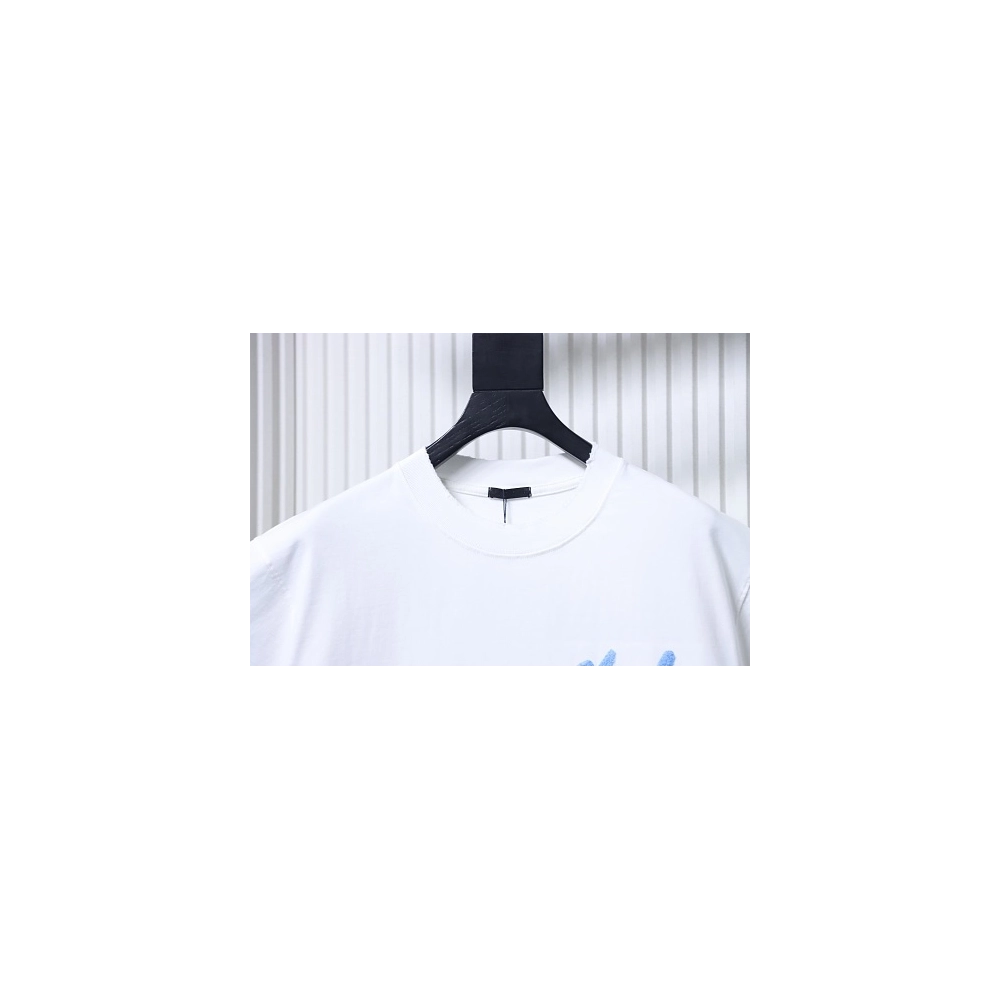 Moncler M-Embroidered Letter T-Shirt White,Moncler T-Shirts,T-Shirts,CLOTHES