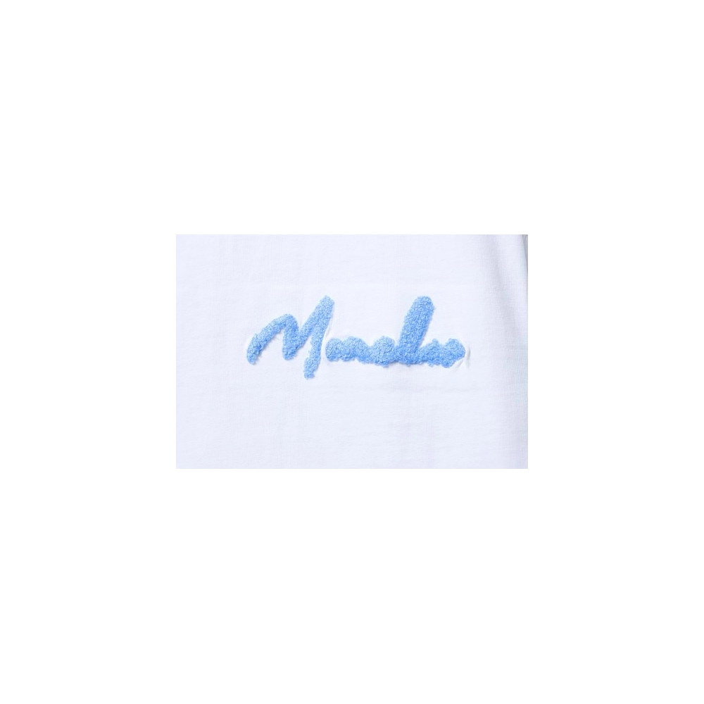 Moncler M-Embroidered Letter T-Shirt White,Moncler T-Shirts,T-Shirts,CLOTHES