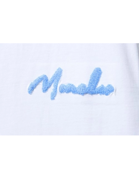 Moncler M-Embroidered Letter T-Shirt White,Moncler T-Shirts,T-Shirts,CLOTHES