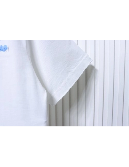 Moncler M-Embroidered Letter T-Shirt White,Moncler T-Shirts,T-Shirts,CLOTHES