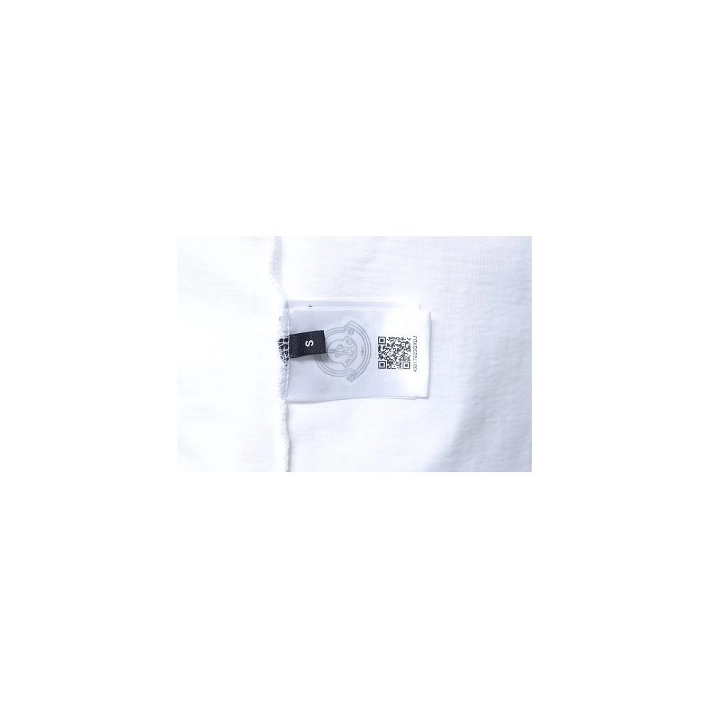 Moncler M-Embroidered Letter T-Shirt White,Moncler T-Shirts,T-Shirts,CLOTHES