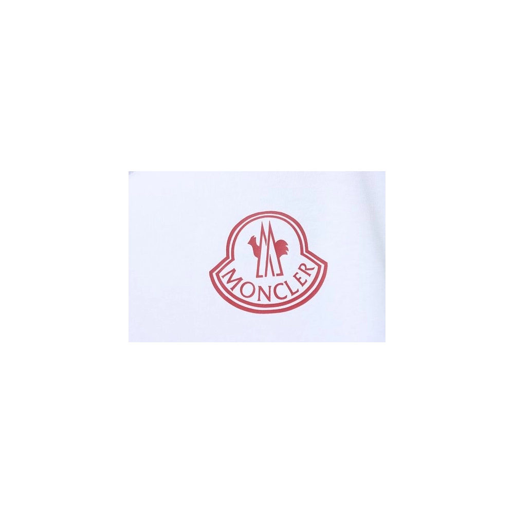 Moncler Red Logo T-Shirt White,Moncler T-Shirts,T-Shirts,CLOTHES