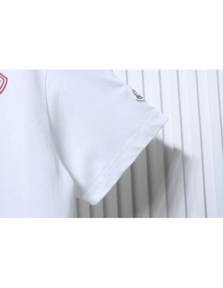 Moncler Red Logo T-Shirt White,Moncler T-Shirts,T-Shirts,CLOTHES