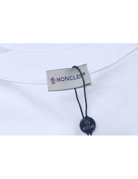Moncler Red Logo T-Shirt White,Moncler T-Shirts,T-Shirts,CLOTHES