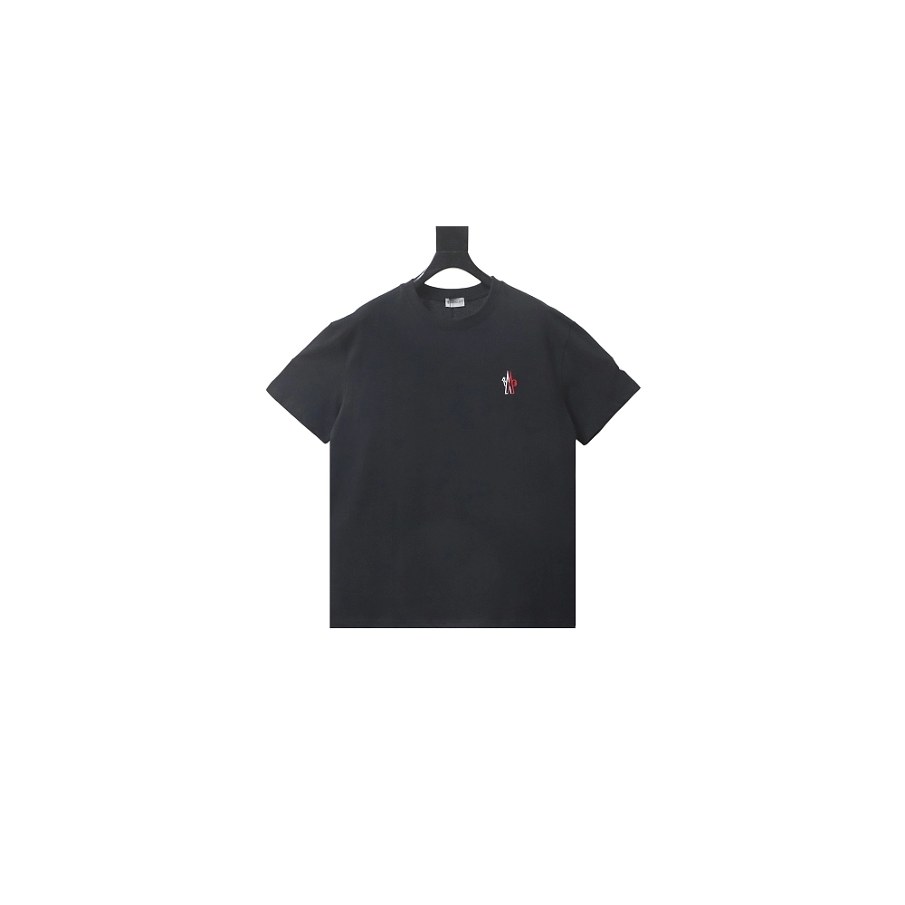 Moncler Small Embroidered Chest Logo T-Shirt Black,Moncler T-Shirts,T-Shirts,CLOTHES
