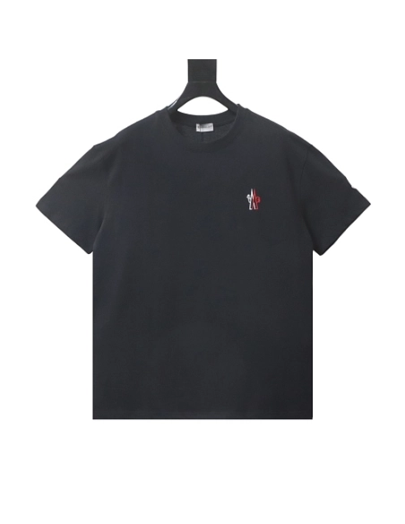 Moncler Small Embroidered Chest Logo T-Shirt Black,Moncler T-Shirts,T-Shirts,CLOTHES