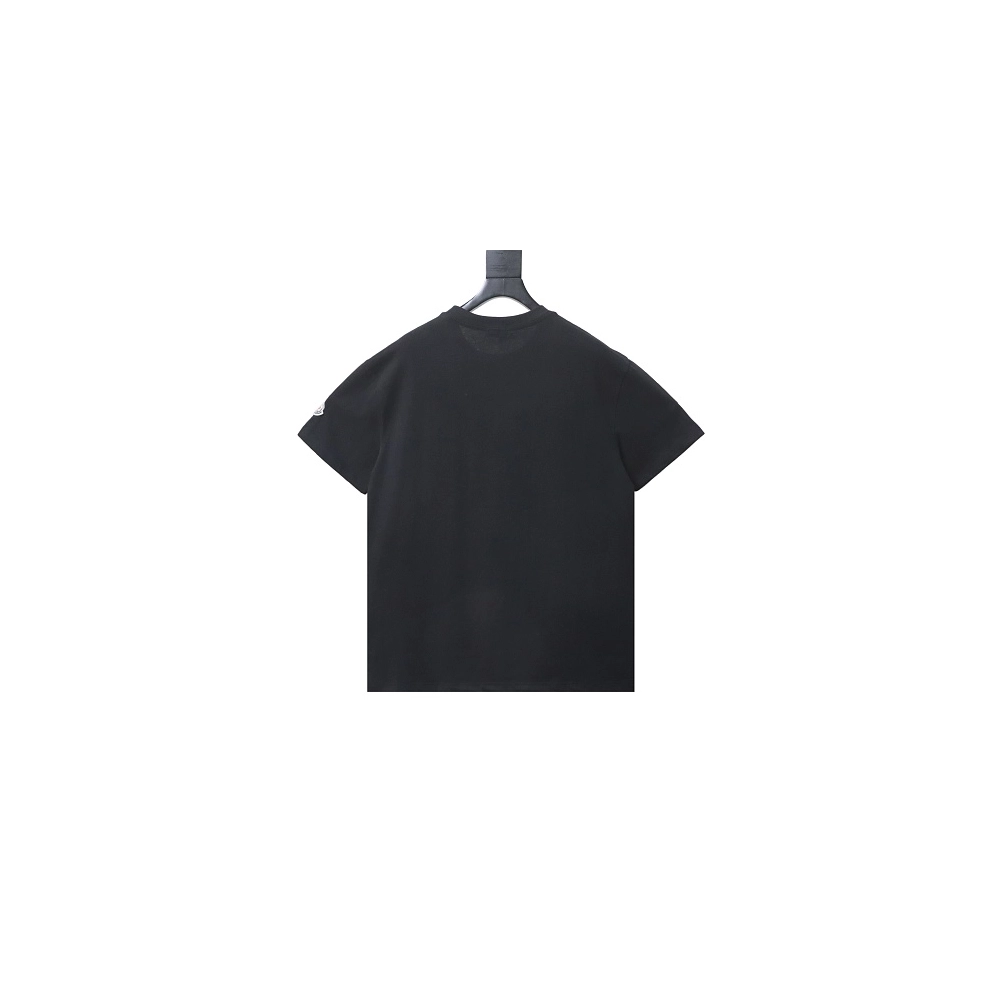 Moncler Small Embroidered Chest Logo T-Shirt Black,Moncler T-Shirts,T-Shirts,CLOTHES