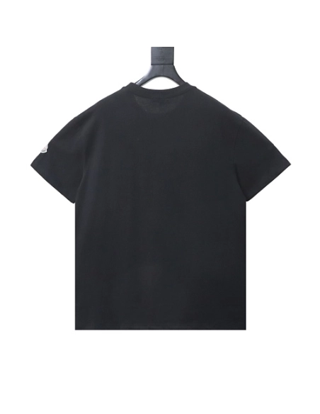 Moncler Small Embroidered Chest Logo T-Shirt Black,Moncler T-Shirts,T-Shirts,CLOTHES