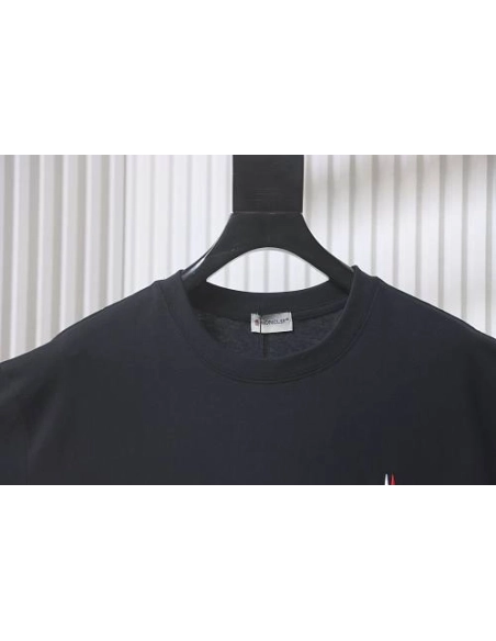 Moncler Small Embroidered Chest Logo T-Shirt Black,Moncler T-Shirts,T-Shirts,CLOTHES