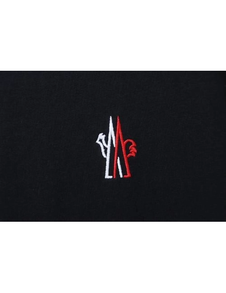 Moncler Small Embroidered Chest Logo T-Shirt Black,Moncler T-Shirts,T-Shirts,CLOTHES