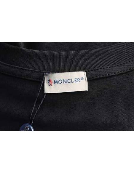 Moncler Small Embroidered Chest Logo T-Shirt Black,Moncler T-Shirts,T-Shirts,CLOTHES