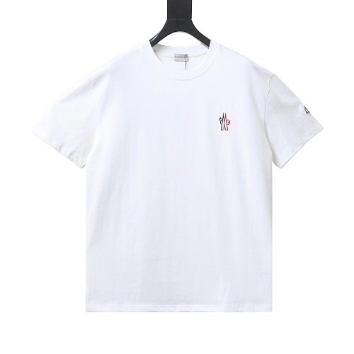 Moncler Small Embroidered Chest Logo T-Shirt White,Moncler T-Shirts,T-Shirts,CLOTHES