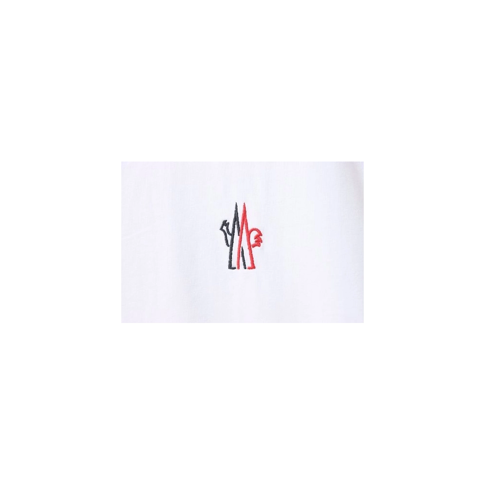 Moncler Small Embroidered Chest Logo T-Shirt White,Moncler T-Shirts,T-Shirts,CLOTHES