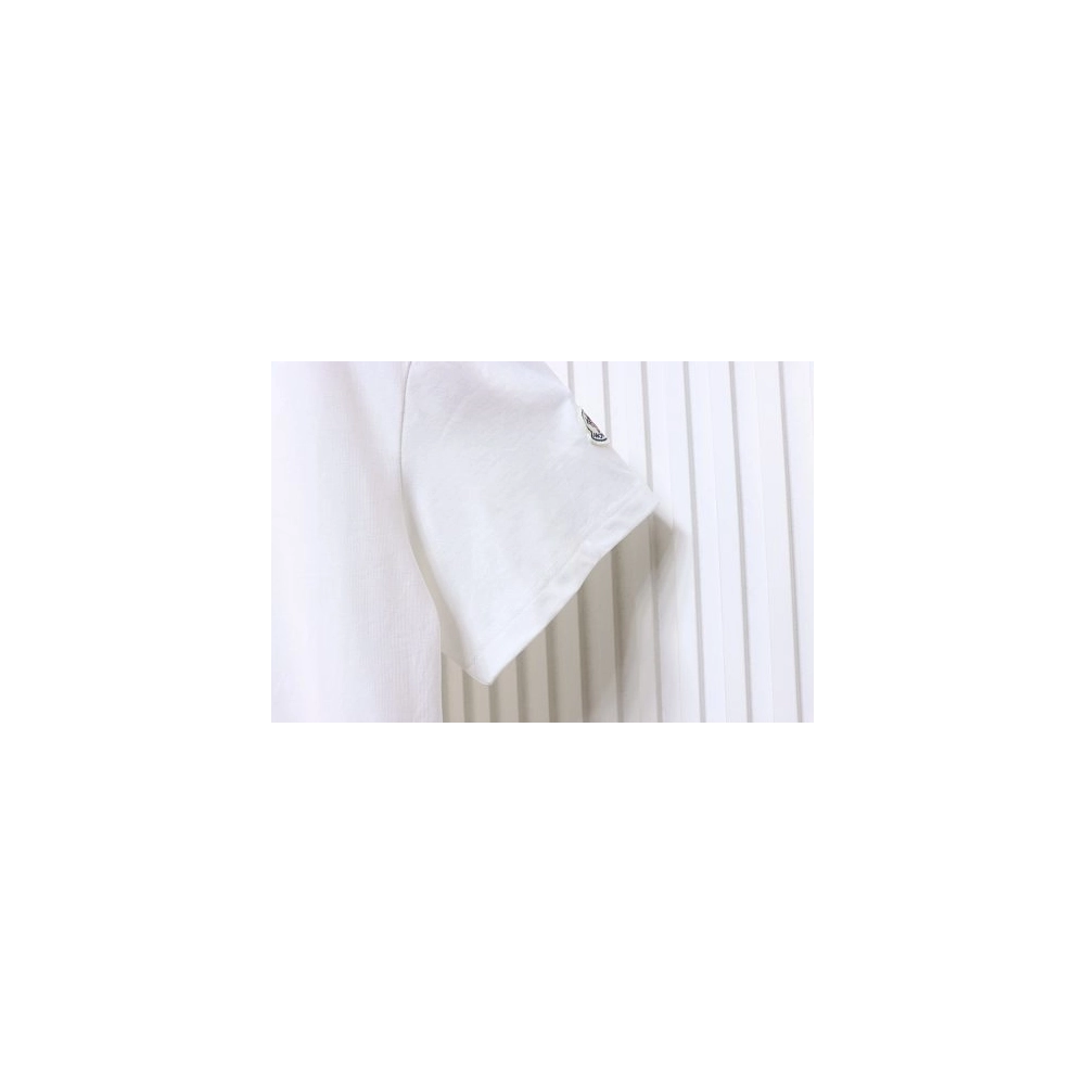 Moncler Small Embroidered Chest Logo T-Shirt White,Moncler T-Shirts,T-Shirts,CLOTHES