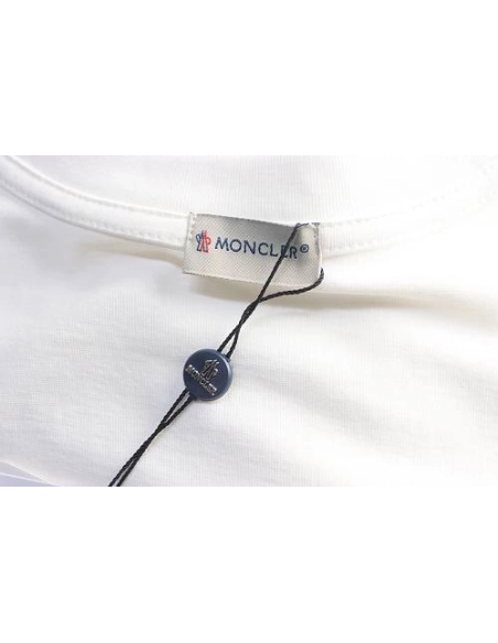 Moncler Small Embroidered Chest Logo T-Shirt White,Moncler T-Shirts,T-Shirts,CLOTHES