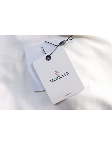 Moncler Small Embroidered Chest Logo T-Shirt White,Moncler T-Shirts,T-Shirts,CLOTHES
