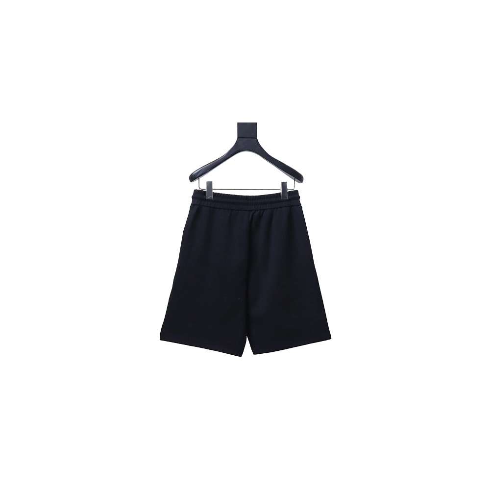 Prada Black Shorts with Striped Hem,Prada Shorts,Shorts,CLOTHES