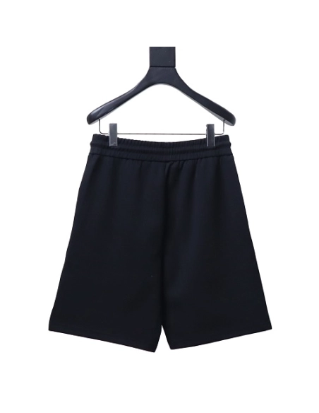 Prada Black Shorts with Striped Hem,Prada Shorts,Shorts,CLOTHES