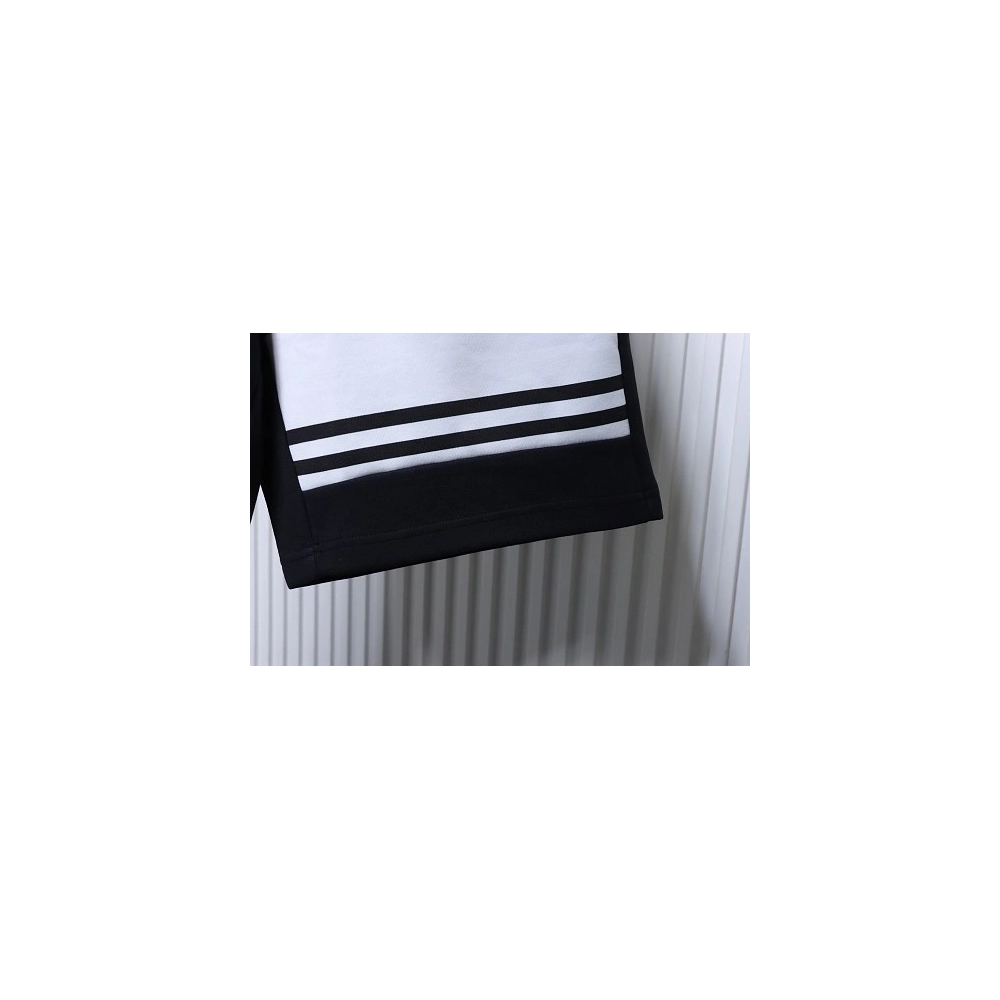 Prada Black Shorts with Striped Hem,Prada Shorts,Shorts,CLOTHES
