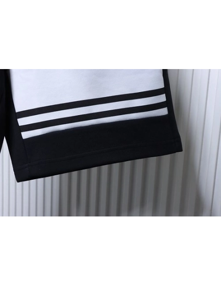 Prada Black Shorts with Striped Hem,Prada Shorts,Shorts,CLOTHES