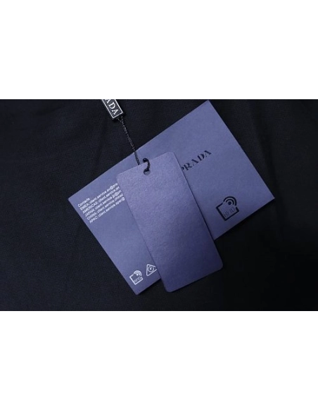 Prada Genuine Leather Black Pocket T-shirt Black,Prada T-shirts,T-Shirts,CLOTHES