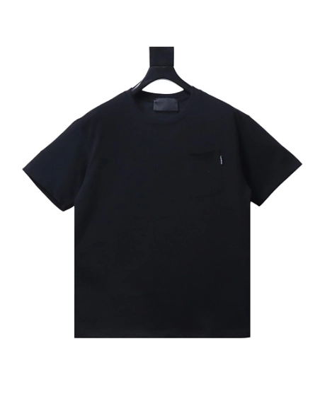 Prada Label Pocket T-shirt Black,Prada T-shirts,T-Shirts,CLOTHES