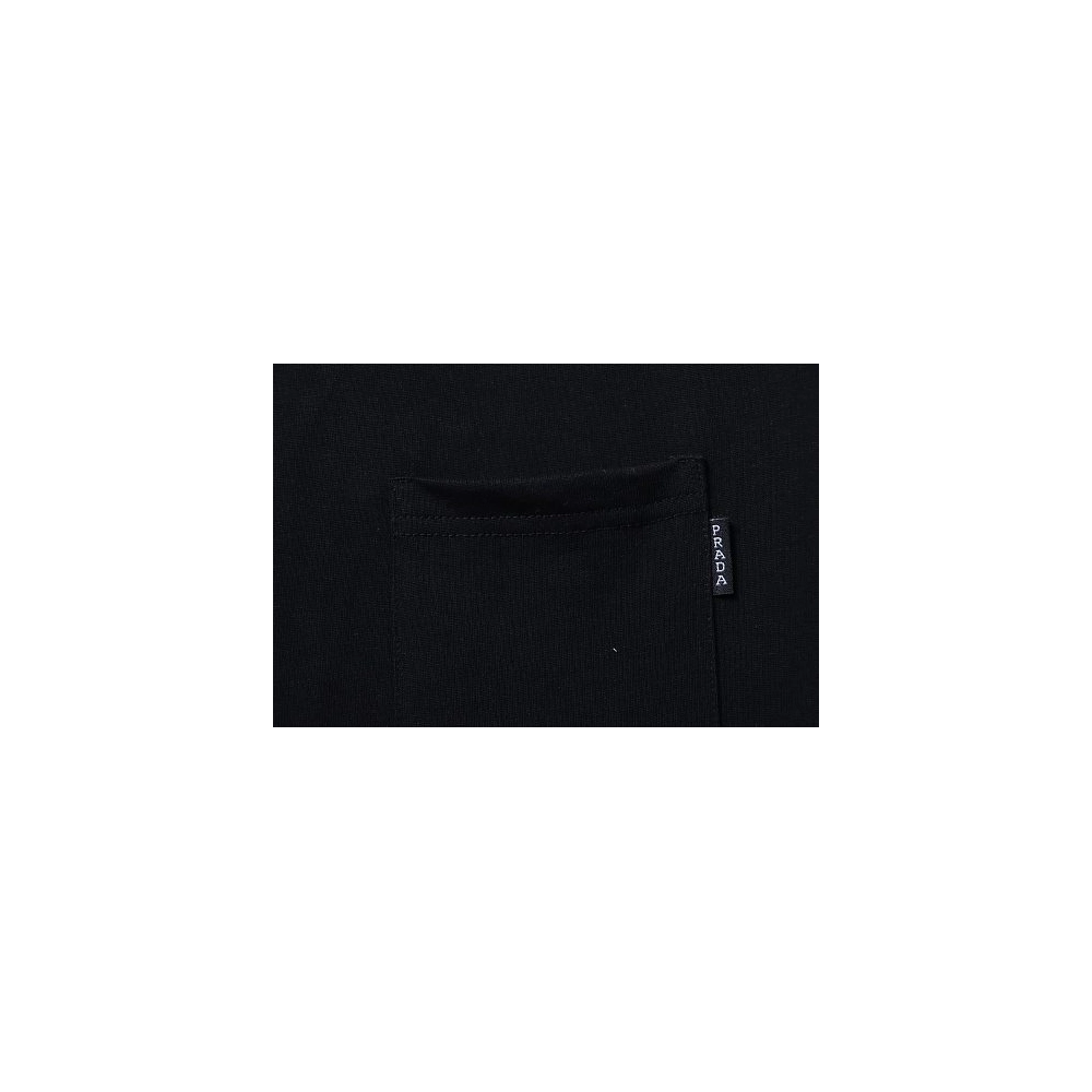 Prada Label Pocket T-shirt Black,Prada T-shirts,T-Shirts,CLOTHES