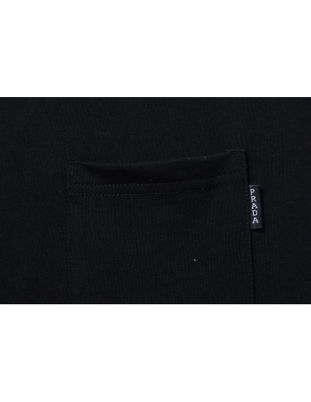Prada Label Pocket T-shirt Black,Prada T-shirts,T-Shirts,CLOTHES