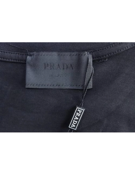 Prada Label Pocket T-shirt Black,Prada T-shirts,T-Shirts,CLOTHES